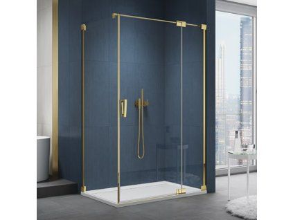 SanSwiss Cadura 90 cm jednokřídlé dveře - zlatý/sklo Screen CA13D0901287
