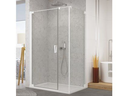 SanSwiss Cadura 120 cm boční stěna v 90° - bílý/sklo Screen CAT51200987
