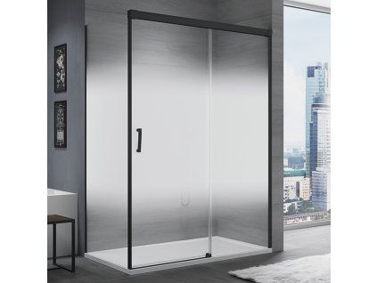 SanSwiss Cadura 170 cm jednodílné posuvné dveře - černý/sklo Screen CAS2D11600687
