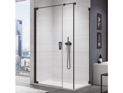 SanSwiss Cadura 120 cm boční stěna v 90° - černý/sklo Screen CAT51200687