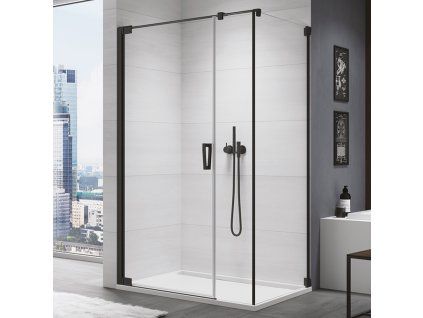SanSwiss Cadura 90 cm boční stěna v 90° - černý/sklo Screen CAT50900687