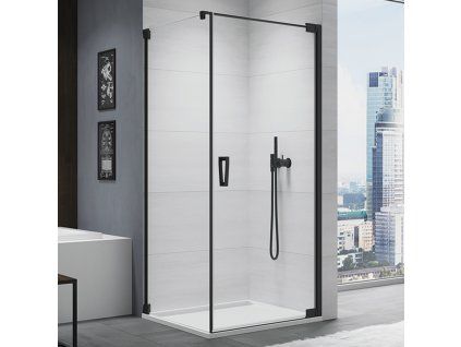 SanSwiss Cadura 100 cm jednokřídlé dveře - černý/sklo Screen CA1CD1000687