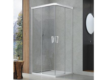 SanSwiss Cadura 100 cm dvoudílné posuvné dveře pravé - aluchrom/sklo Screen CAE2D1005087