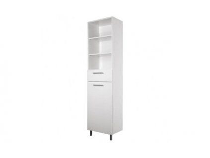 Krajcar K Pro S Thin koupelnová skříňka vysoká 50 x 191 x 33 cm s výklopným košem bílá S05.50NK