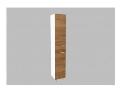 Krajcar KZ Zenon koupelnová skříňka vysoká 33 x 191 x 33 cm s výklopným košem otevírání levé bílá S04.33NK