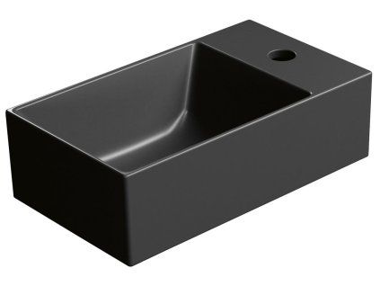 GSI KUBE X keramické umyvadlo 40 x 23 cm pravé/levé bez přepadu černá mat 9484126