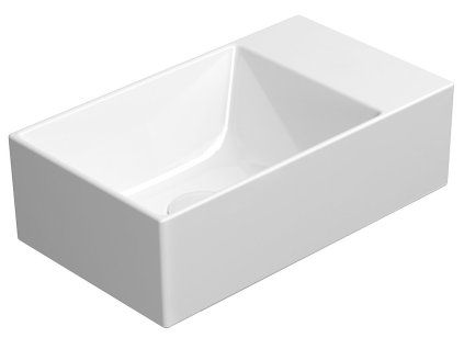 GSI KUBE X keramické umyvadlo 40 x 23 cm bez otvoru bez přepadu Extra Glaze bílá 9484011