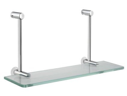 Sapho závěsná skleněná polička na sprchovou zástěnu 400 x 180 x 125 mm chrom 1301-15