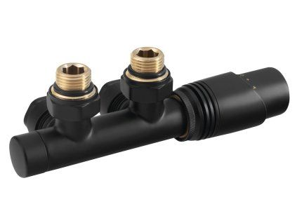 Bruckner Wicher připojovací sada ventilů termostatická pro středové připojení 50 mm černá 600.311.6