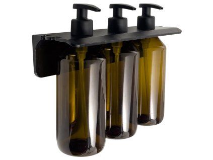 Gedy GROUPER trojitý dávkovač mýdla na zavěšení 500ml hnědá 2160