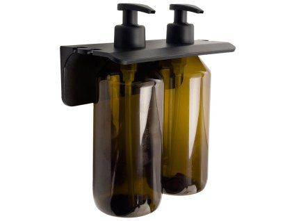 Gedy GROUPER dvojitý dávkovač mýdla na zavěšení 500 ml hnědá 2159