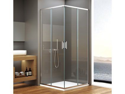 Bruckner Borg čtvercová sprchová zástěna 900 x 900 x 1950 mm čiré sklo 751.190.1