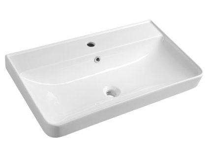 Aqualine Zen umyvadlo nábytkové 80 x 45 cm s otvorem pro baterii s přepadem keramické bílá 3080