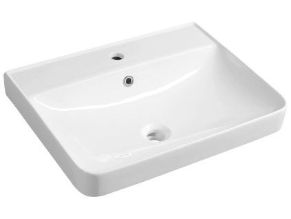 Aqualine Zen umyvadlo nábytkové 60 x 45 cm s otvorem pro baterii s přepadem keramické bílá 3060