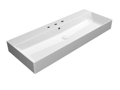 GSI Kube X umyvadlo 120 x 47 cm 3 otvory pro baterii s přepadem keramické bílá Extra Glaze 9424311