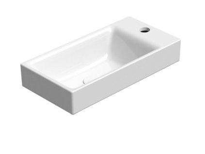 GSI Nubes umyvadlo 50 x 25 cm s otvorem pro baterii bez přepadu keramické bílá Extra Glaze 9637111