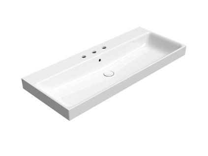 GSI Nubes umyvadlo 120 x 50 cm 3 otvory pro baterii s přepadem keramické bílá Extra Glaze 9624311