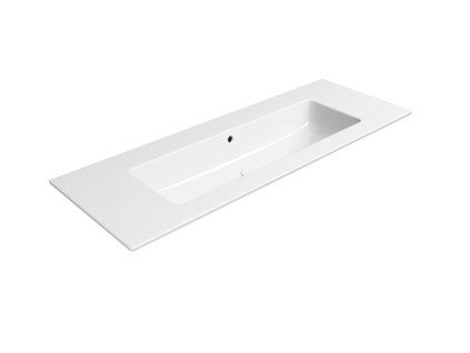 GSI Pura umyvadlo Slim 122 x 46 cm bez otvoru pro baterii s přepadem keramické bílá Extra Glaze 8887011