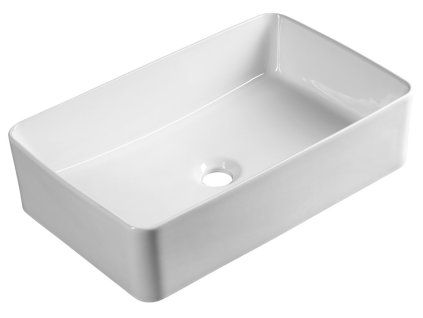 Aqualine umyvadlo na desku 54 x 33 cm bez otvoru pro baterii bez přepadu keramické bílá 54331