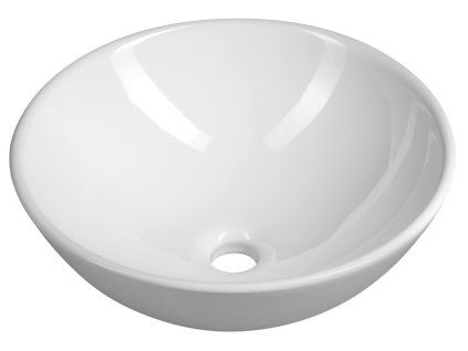 Aqualine umyvadlo na desku 40 cm bez otvoru pro baterii bez přepadu keramické bílá 40155