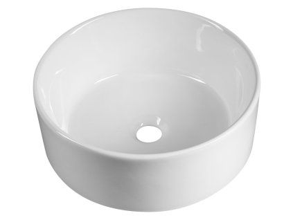 Aqualine umyvadlo na desku 40 cm bez otvoru pro baterii bez přepadu keramické bílá 40150
