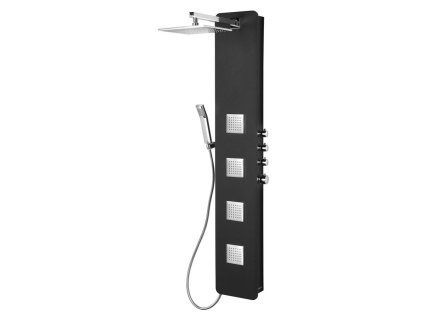 Polysan Spirit Square sprchový panel termostatický nástěnný 250 x 1550 mm černá 81251