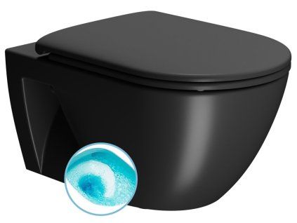 GSI Pura Eco závěsná wc mísa Swirlflush 36x55cm keramika černá mat 880726