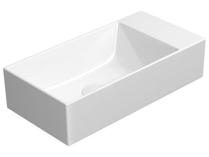 GSI Kube X keramické umyvadlo 50 x 25 cm bez otvoru pro baterii pravé/levé bílá ExtraGlaze 9486011