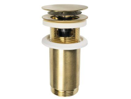 Omp Tea umyvadlová výpust 5/4 click-clack velká zátka max 80 mm zlatá matná 7533.370.5.36