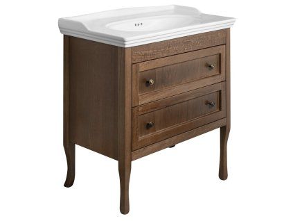 Sapho Retro koupelnová skříňka pod umyvadlo 83,5 x 80 x 43 cm masiv buk hnědá 1630