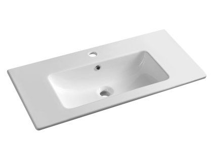 Sapho Practico keramické umyvadlo nábytkové 80 x 40 cm s otvorem pro baterii s přepadem bílá 44080