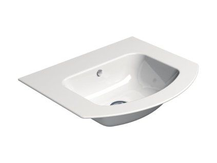 GSI Pura keramické umyvadlo 52 x 44 cm Slim oblé bez otvoru pro baterii s přepadem keramické bílá ExtraGlaze 8830011