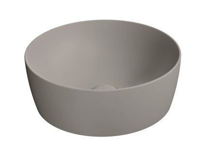 GSI Nubes kulaté umyvadlo na desku 40 cm bez otvoru pro baterii bez přepadu keramické tortora mat šedá 903905