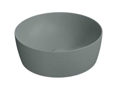 GSI Nubes kulaté umyvadlo na desku 40 cm bez otoru pro baterii bez přepadu keramické agave mat zelená 903904