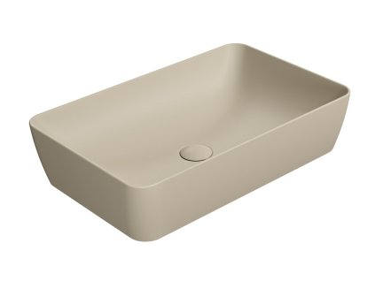 GSI Nubes obdélníkové umyvadlo na desku 60 x 38 cm bez otvoru pro baterii bez přepadu keramické creta mat béžová 903608