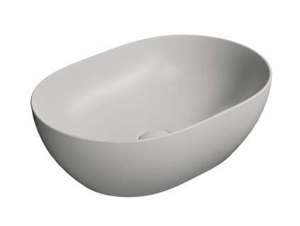 GSI Pura umyvadlo na desku 50 x 35 cm bez otvoru pro baterii bez přepadu keramické cenere mat šedá 886017