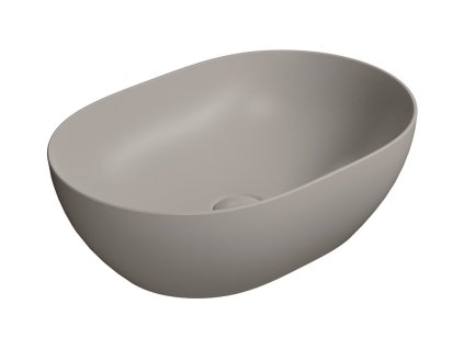 GSI Pura umyvadlo na desku 50 x 35 cm bez otvoru pro baterii bez přepadu keramické tortora mat šedá 886005