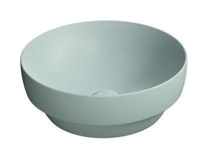 GSI Pura umyvadlo na desku 40 cm bez otvoru pro baterii bez přepadu keramické ghiaccio mat modrá 884615