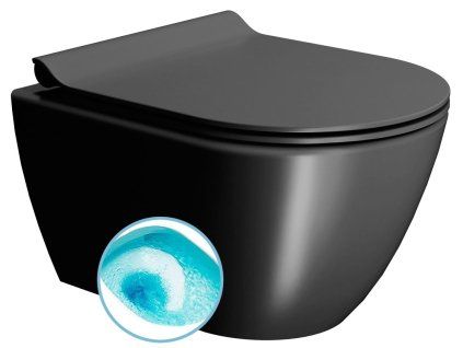 GSI Pura závěsná wc mísa Swirlflush 36 x 50 cm keramika černá dual-mat 881626