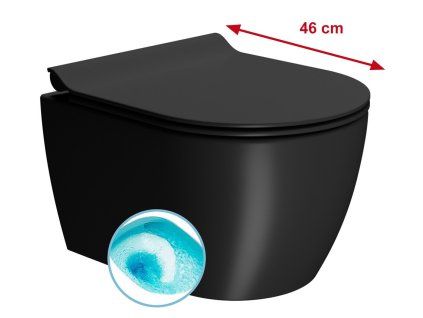 GSI Pura závěsná wc mísa Swirlflush 35 x 46 cm keramika černá dual-mat 880226