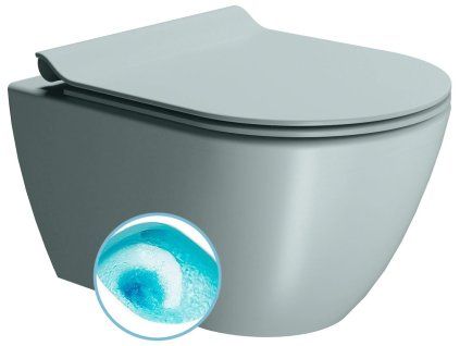GSI Pura závěsná wc mísa Swirlflush 36 x 50 cm keramika ghiaccio dual-mat modrá 881615