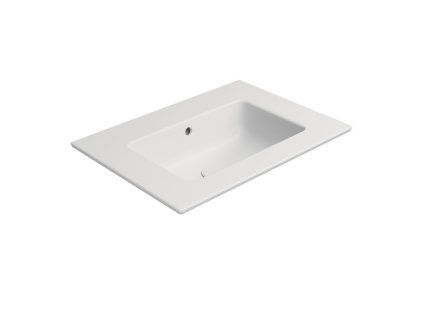 GSI Pura obdélníkové umyvadlo Slim 62 x 46 cm bez otvoru pro baterii s přepadem keramické bílá mat 8884009