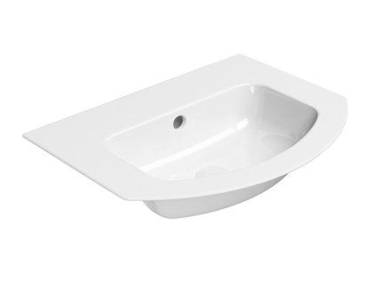 GSI Pura obdélníkové umyvadlo Slim 62 x 48 cm bez otvoru pro baterii s přepadem keramické bílá ExtraGlaze 8827011