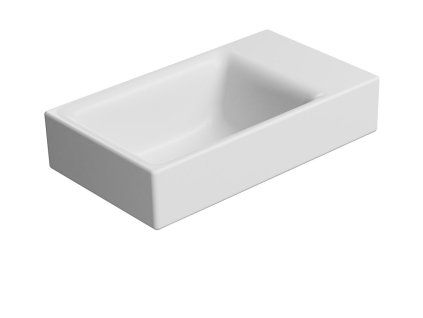 GSI Nubes umyvadlo 40 x 23 cm broušená spodní hrana bez otvoru pro baterii bez přepadu keramické bílá mat 96369009