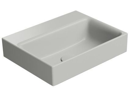 GSI Nubes obdélníkové umyvadlo 40 x 32 cm bez otvoru pro baterii bez přepadu keramické cenere mat šedá 9684017