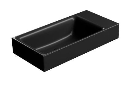 GSI Nubes obdélníkové umyvadlo 50 x 25 cm bez otvoru pro baterii bez přepadu keramické černá mat 9637026