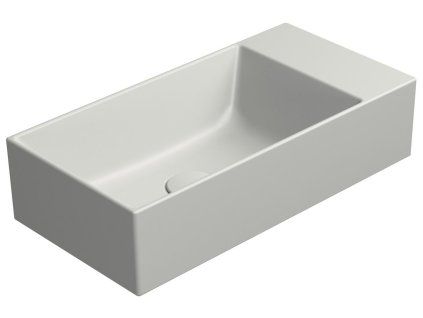 GSI Kube X obdélníkové umyvadlo 50 x 25 cm broušená spodní hrana bez otvoru pro baterii bez přepadu pravé/levé keramické cenere mat šedá 94869017