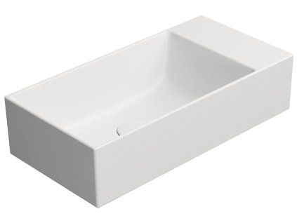 GSI Kube X obdélníkové umyvadlo 50 x 25 cm broušená spodní hrana bez otvoru pro baterii bez přepadu pravé/levé keramické bílá mat 94869009