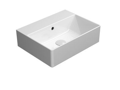 GSI Kube X umyvadlo 45 x 35 cm broušená spodní hrana bez otvoru pro baterii s přepadem keramické bílá ExtraGlaze 94859011
