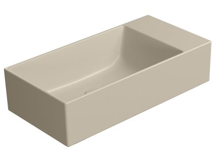 GSI Kube X obdélníkové umyvadlo 50 x 25 cm bez otvoru pro baterii pravé/levé bez přepadu keramické creta mat béžová 9486008
